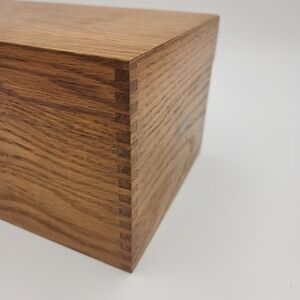 Globe Wernicke Oak Wood Index Card File Box No. 7410-C Peerless Tray Vintage